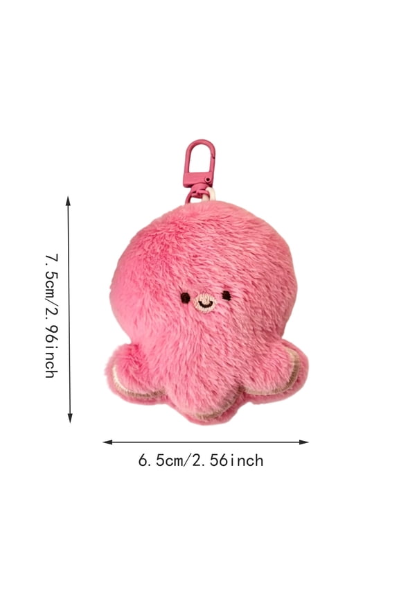 HOARBOEG 1Pcs Cute Plush Octopus Keychain – Soft Stuffed Animal Bag Charm & Backpack Pendant with Sturdy Clip for Purses, Keys, Phone Case & Car Mirror, Gift for Teens