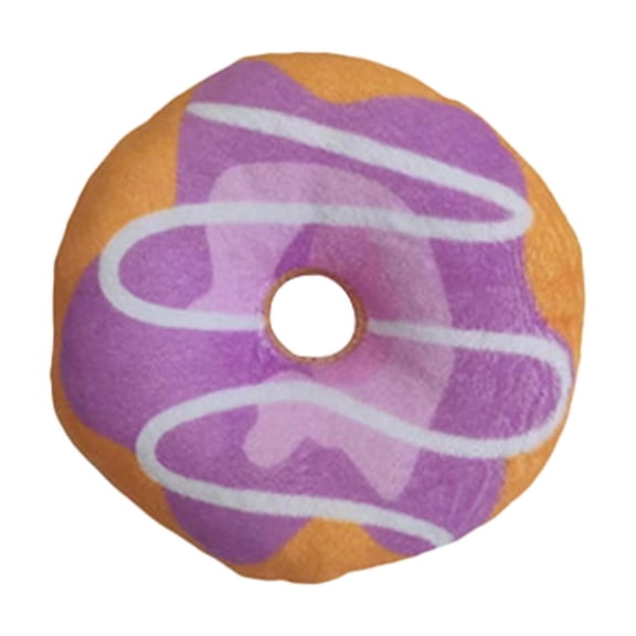 HOARBOEG 1Pcs Donut Shaped Squeaky Pet Toy for Cats and Small Dogs - Blue Plush Donut Chew Toy with Built-in Squeaker, Interactive Cat Kitten Toy, Soft Cute Animal Toy for Play and Training
