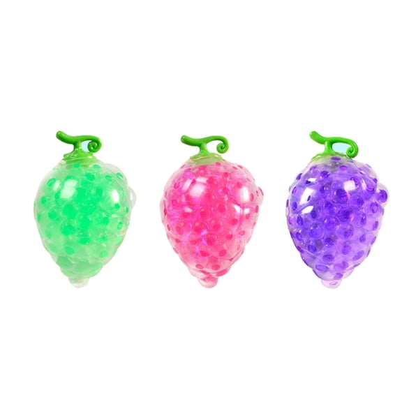 HOARBOEG 1Pcs Fruit Stress Relief Squeeze Toys, Simulation Grape Bunch Pinch Toy with Beads, Soft Fidget Sensory Toy for Teens Adults, Portable Anxiety Relief Pinching Toy for Teens, Office, Travel