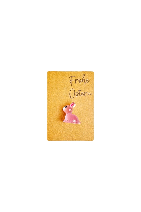 HOARBOEG 1Pcs Glow in The Dark Easter Bunny Pocket Card - Resin Rabbit Keychain with Greeting Card, Easter Gift Card for Friends, Family, Cute Decorative Keepsake