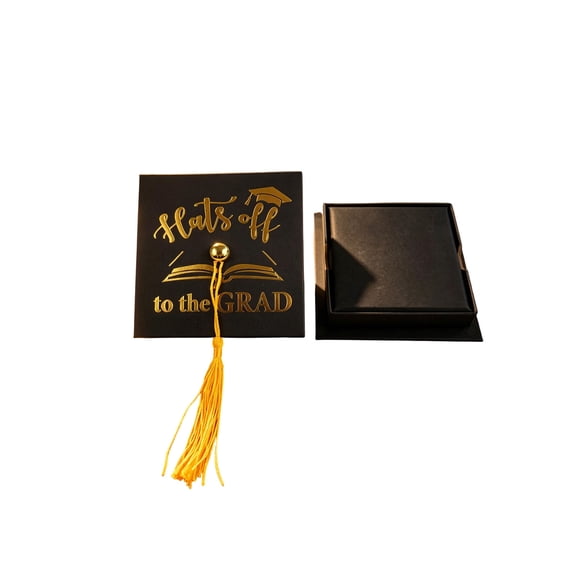 HOARBOEG 1Pcs Graduation Cap Candy Box, 1 Pack Black Graduation Favor Box with Tassel for Grad Party, Mini Treat Holder for Candy Chocolate Favors & Table Centerpieces