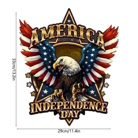 HOARBOEG 1Pcs Independence Day Stickers Set, 4th of July Window Clings Door Wall Decals, Patriotic American Flag Star PVC Static Stickers for Home, Removable Holiday Party Decoration