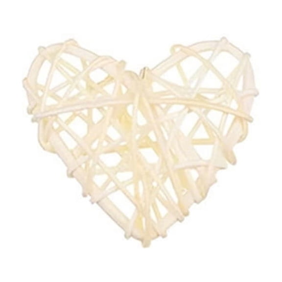 HOARBOEG 1Pcs Rattan Heart Decor, 6 inch Woven Heart Wall Hanging, Natural Boho Home Decor for Shelf, Rustic Wedding Photo Backdrop, Handmade Eco-Friendly Decorative Heart