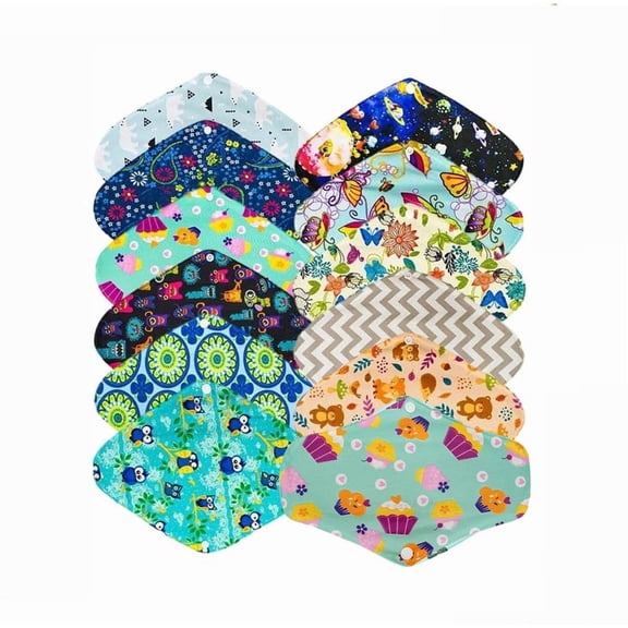 HOARBOEG 1Pcs Reusable Panty Liner, Washable Cloth Sanitary Pad with Waterproof Backing Honeycomb Absorbent Core, Leakproof Snap-In Liner for Period, Light Daily Protection 1PC, Color Random