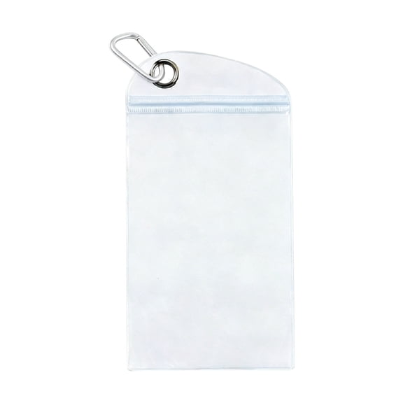 HOARBOEG 1Pcs White PVC Zip Pouch – Waterproof Reusable Toiletry Bag & Cosmetic Organizer, Transparent Travel Makeup Storage Pouch with Hang Hole & Zipper Closure, 5.5"x9" (White)