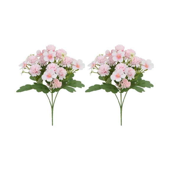 HOARBOEG 2-Piece Artificial Flower Set Decorative Artificial Flowers Desktop Ornament Hydrangea Macrophylla for Furniture Office Wedding Party, 12.9*7.09in