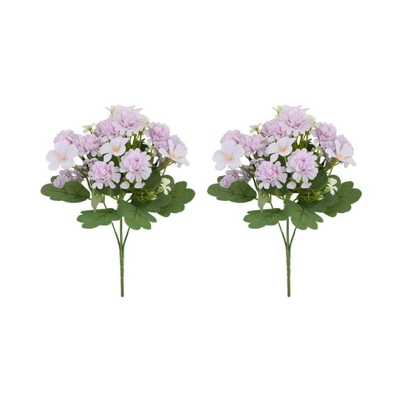 HOARBOEG 2-Piece Artificial Flower Set Decorative Artificial Flowers Desktop Ornament Hydrangea Macrophylla for Furniture Office Wedding Party, 12.9*7.09in