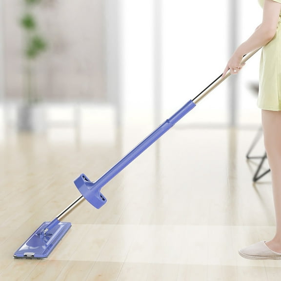 HOARBOEG 2-in-1 Flat Mop with EVA Soft Wiping Blade, Floor Cleaner Hand Wash Free Mop Self Wringing Twist Mop for Floor Cleaning Bottom Floor Cleaning Dry and Wet Mop(with 2 Mop Pads)