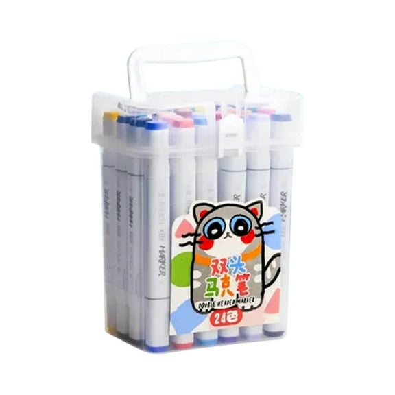 HOARBOEG 24 Colors Washable Acrylic Markers 9.45in Stackable Watercolor Pens, Non-Permeable Marker Pen Office Supplies Gifts Writing Instrument