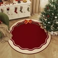 thumbnail image 1 of HOARBOEG 24in Red Velvet Christmas Tree Skirt with Glitter - Vintage Style Xmas Tree Cover for Holiday Decor, Party Setup, and Home Celebration, 1 of 7