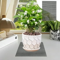 HOARBOEG 25Pcs Rectangle Plant Drainage Mats, Reusable Pot Liners for Garden Planters, Black Plastic Mesh Trays for Indoor/Outdoor Flower Boxes