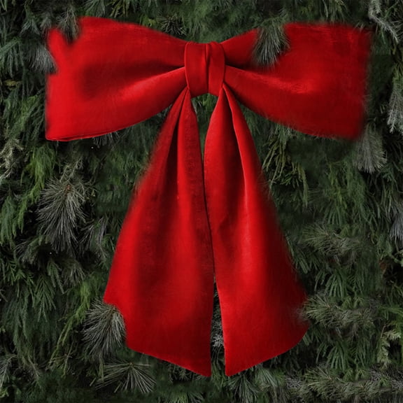 HOARBOEG Red Velvet Christmas Bow, 26in Oversized, Large Decorative Hanging Bow
