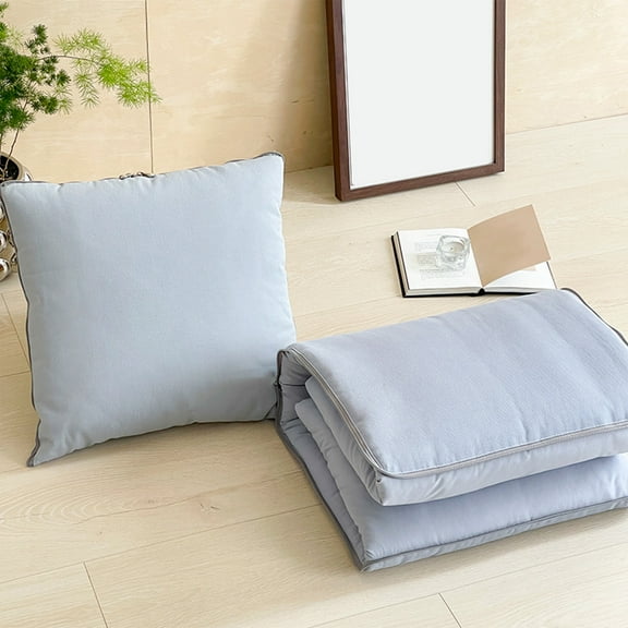 HOARBOEG 2-in-1 Plush Pillow & Blanket Set - Soft Hug Pillow & Throw Blanket for Napping, Sofa, Bed, Car, Aircon Room, Lumbar Cushion