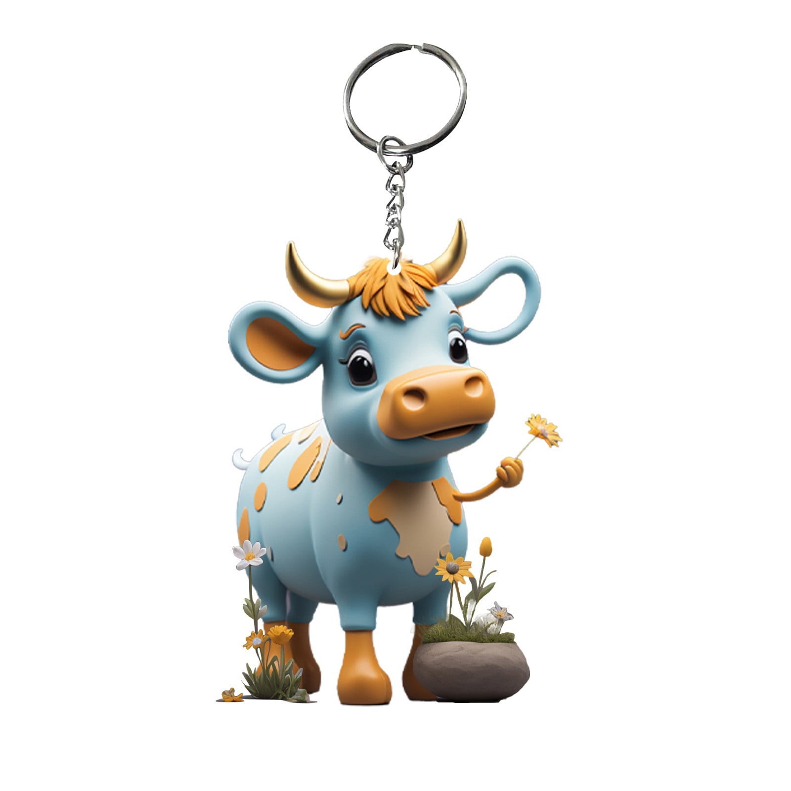 HOARBOEG 3.14in Cartoon Cute Car Keychain Creative Highland Cattle ...