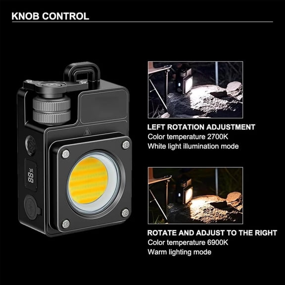 HOARBOEG 3500 Lumen Rechargeable LED Camping Lantern Flashlight Combo, Portable Outdoor Lighting, IPX4 Waterproof Magnetic Base Hiking Tent Lamp with LCD Power Display