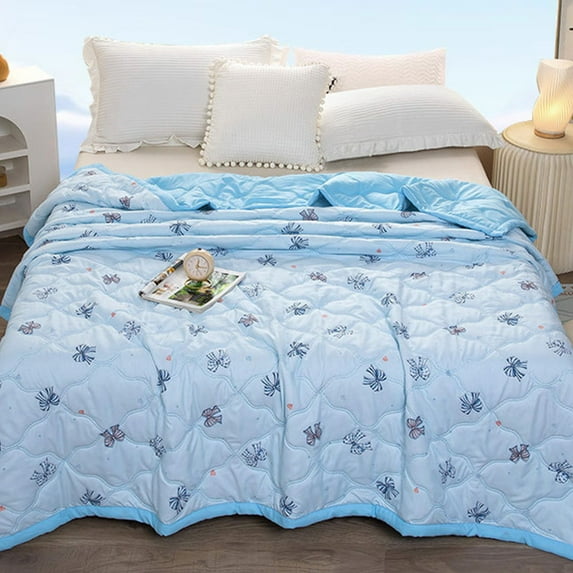 HOARBOEG 39.37*59.06in Lightweight Washed Air Quilt, Conditioning Summer Blanket Breathable Bedding Durable Easy Care Home Decor