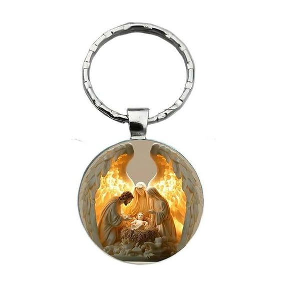 HOARBOEG 3Pcs Religious Cross Keychain for Women Men, Christians Gifts for Christmas Baptism Confirmation, Inspirational Bible Verse Key Ring with Cross Pendant, Rust-Proof Metal Keychain Accessories