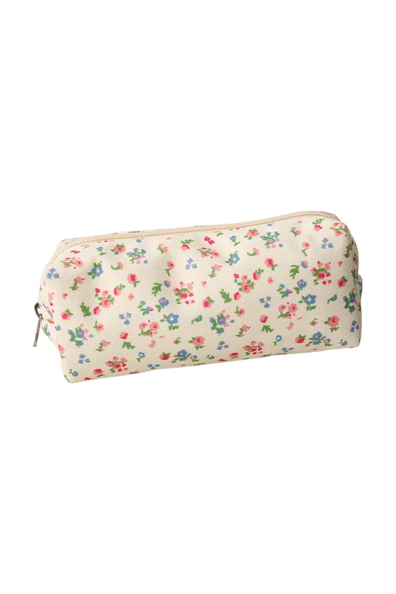 HOARBOEG 3Pcs Small Floral Pencil Pouch – Large Capacity Pen Bag with Zipper Closure, Cute Stationery Organizer Pouch for Teens, Versatile Makeup Brush Holder for Office Travel, Cloth Pencil Case