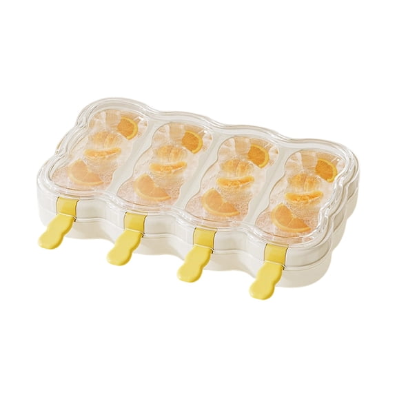 HOARBOEG 4-Cavity sicle Molds Set, Food Grade Ice Cream Molds for Homemade sicles, Reusable Ice Maker with Easy Release Design, BPA Free Plastic Ice Cream Molds for Teens Adults