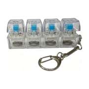 HOARBOEG 4-Key Mechanical Keyboard Keychain Fidget Toy, Blue Switch Clicker with Colorful LED Light, Stress Relief ADHD Clicking Sensory Keychain for Adults Teens, Office Travel Desk Gadget, White