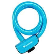 HOARBOEG 47.24in Long Bicycle Locks and Cables Heavy Duty cycle Locks Anti Theft Bike Security Lock with Keys Waterproof Adjustable Frame Mount, Blue