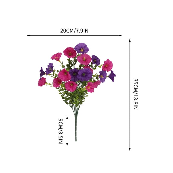 HOARBOEG 4Pcs Spring Artificial Morning Glory Flowers, Realistic Faux Floral Arrangement for Home Decor, Vibrant Purple Silk Houseplant for Indoor Outdoor Table Centerpiece, Gift