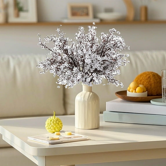 HOARBOEG 5PCS Christmas Artificial Flowers, Artificial Flowers In Vase, 18.5in Silk Flowers for Tree Ornament, Faux Flowers, Reusable Xmas Gift for Table, Door, Wedding, Party Decoration