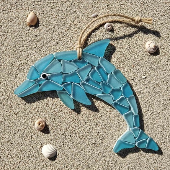 HOARBOEG 5Pcs 2026 New Sea Glass Heart Ornament, Friendship Keepsake Pendant for Christmas Tree, Unique Gift for Best Friend Sister, Beach Glass Decor for Home, Meaningful Appreciation Present