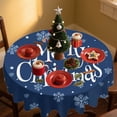 thumbnail image 1 of HOARBOEG 60in Round Christmas Tablecloth, Waterproof Holiday Table Cover with Festive Pattern, Washable Spill-Proof Dining Table Cloth for Party Decor, 1 of 6