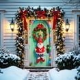 thumbnail image 1 of HOARBOEG Christmas Door Cover 35x72in, Festive Holiday Door Curtain with Bow Design for Indoor Wall and Party Decoration, Front Door Decoration for Christmas Decor, 1 of 8