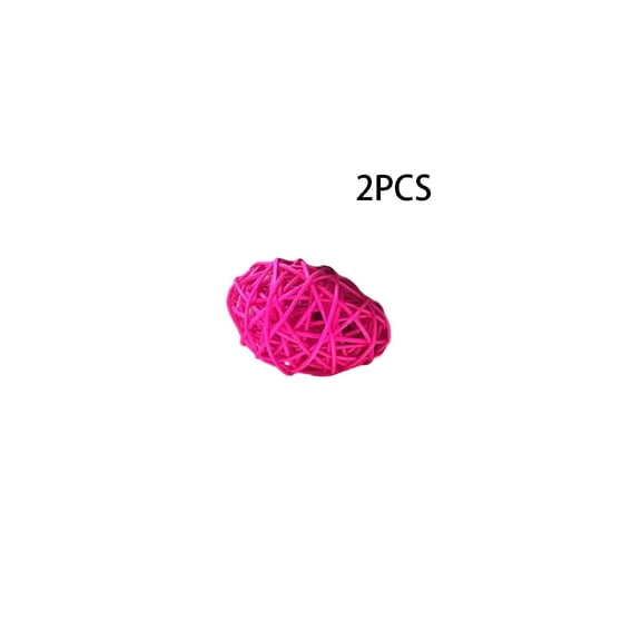 HOARBOEG 5Pcs Woven Rattan Easter Eggs Decorations, 2.56in Colorful Handmade Hanging Ornaments for Easter Basket Fillers, Egg Hunt, Spring Party Supplies, Home & Table Decor (Set of 2)