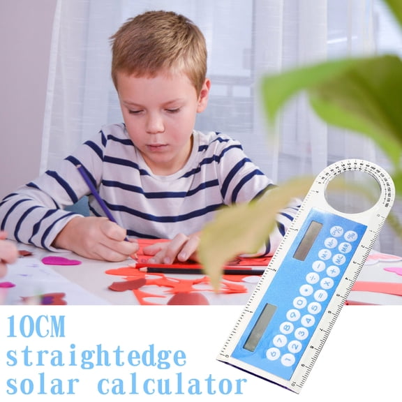 HOARBOEG 5in Solar Calculator and Ruler Combination Set Multifunctional Large Display Scientific Calculator with Magnifier 3-in-1 Multifunctional Stationery