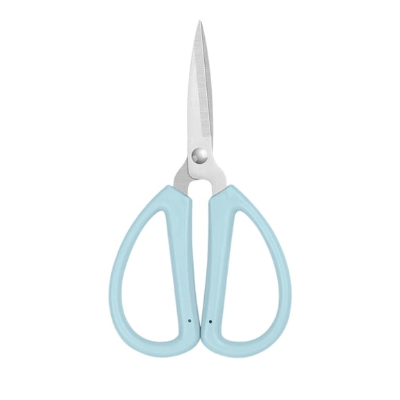 HOARBOEG 6.69" Stainless Steel Craft Scissors, Multi-Purpose Sharp Pointed Scissors for Fabric, Thread, Plastic & DIY, Ergonomic Light Blue Handles