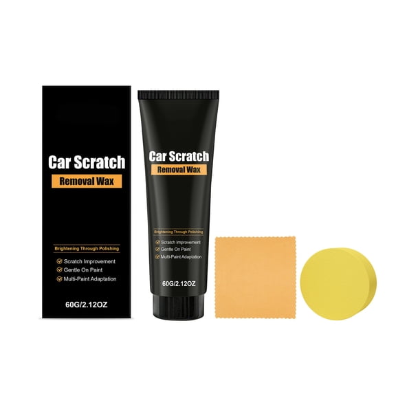 HOARBOEG 60g Car Scratch Repair Paste Kit, Auto Paint Scuff Remover, Polishing Compound & Cleaner, DIY Car Surface Restoration Set with Sponge & Towel, Minor Paint Scratch Fix