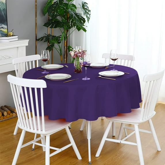 HOARBOEG 60in Round Tablecloth, Durable Polyester Table Cover for Home Kitchen Restaurants Pubs, Wrinkle Resistant Washable