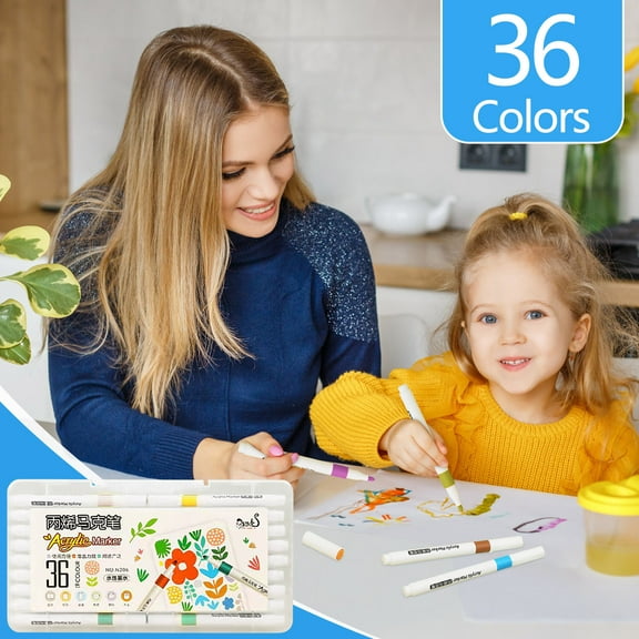 HOARBOEG 64ml Acrylic Paint Markers Extra-fine Tip for Stone, Ceramic, Glass, Wood & Canvas - Multipurpose Marker Pen for DIY, Drawing & Crafting on Various Surfaces