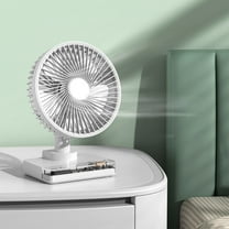 HOARBOEG 8.43*6.46*4.29in Desk Fan Mini Fan with Clock, Quiet Oscillating Air Circulation Electric Fan Cute and Compact Small Table Fan for Home Office Travel