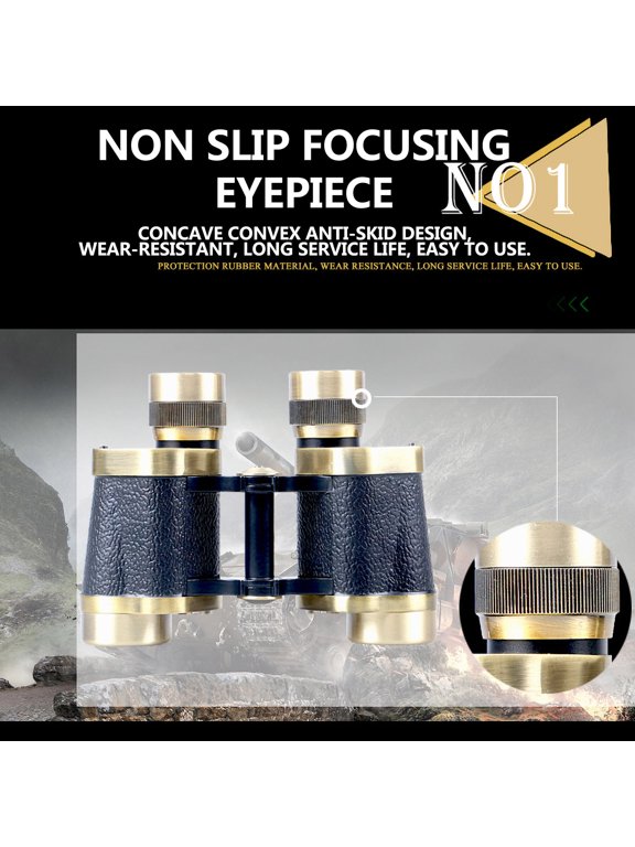 HOARBOEG 8x30 High Power Binoculars Pure Copper Night Vision Telescope Binoculars Metal Ranging Long Distance 400 2000m for Outdoor Hunting Hiking, Binocle for Gift Christmas Gift