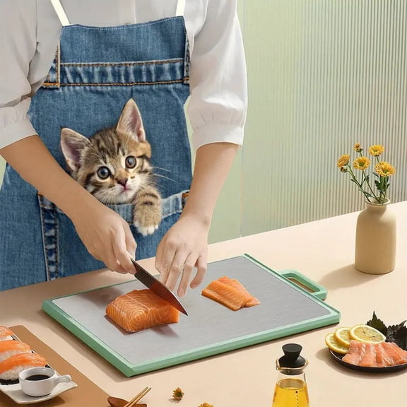 HOARBOEG Adorable CowTeens Cats Apron for Kitchen Cooking, Adjustable Adult Bib Apron with Front Pocket, Parent-Teens Matching Aprons, Stain Resistant Coverall for Baking, Grilling, Gardening Gift