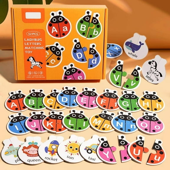 HOARBOEG Alphabet Matching Puzzle Set, Educational Flash Cards with Interactive Letter Recognition Game, Learning Toys for Early Development