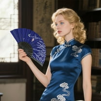 HOARBOEG Ancient Style Folding Hand Fan 7 Inch With Tassels Handheld Decorative Fan for Summer Cooling Photography Props Home Decor