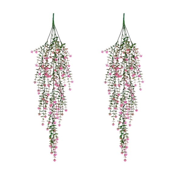 HOARBOEG Artificial Camellia Hanging Flowers 2 Pack – Realistic Fall Silk Blooms for Outdoor Porch, Wedding Arch, Thanksgiving Home Decor & Indoor Wall Decoration