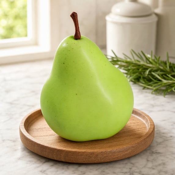 HOARBOEG Artificial Green Pear, Foam Fruit Ornament, Realistic Kitchen ...