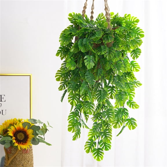 HOARBOEG Artificial Hanging Plants Vine - Realistic Fake Ivy Greenery Decor with Bendable Stems, Vintage Plastic Wall Hanging for Indoor Room, No Maintenance Cottagecore Decor