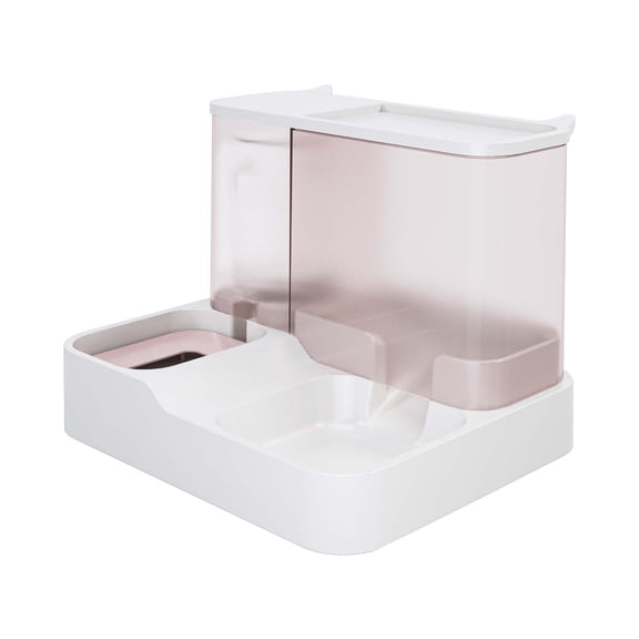 HOARBOEG Automatic Pets Feeder and Water Dispenser Set Suitable for Cats and Small Dogs Automatic Food Dispenser For Cats And Dogs Easily Clean (Pink)