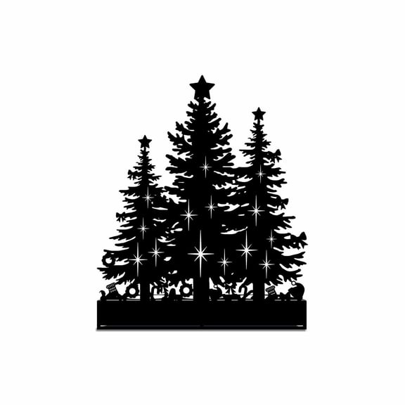 HOARBOEG Black Metal Christmas Tree Candle Holder, 15.75-Inch Iron Tea Light Stand, Farmhouse Holiday Table Centerpiece with Star, Christmas Decor Gift for Teens