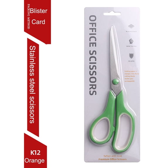 HOARBOEG Blue Scissors, Purpose Stainless Steel Shears Dressmaker's Shears with Comfort Grip, Right/Left Handed Training Craft Scissors for Paper Cutting
