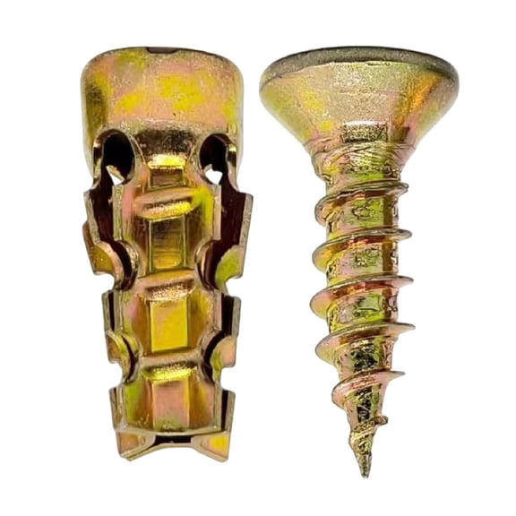 HOARBOEG Cabinet Hinge Repair Screws 30pc, 6x14mm Expansion Screw Set for Stripped Thread Restoration, Plastic Anchor Screws for Kitchen Cupboard Door Fastening Hinge Hole Fix