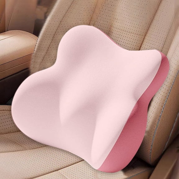 HOARBOEG Car Headrest Lumbar Cushion Set with Neck Pillow, Ergonomic Double Layer Support Back Cushion for Driving, Office & Travel, Flock Car Seat Lumbar Support Pillow