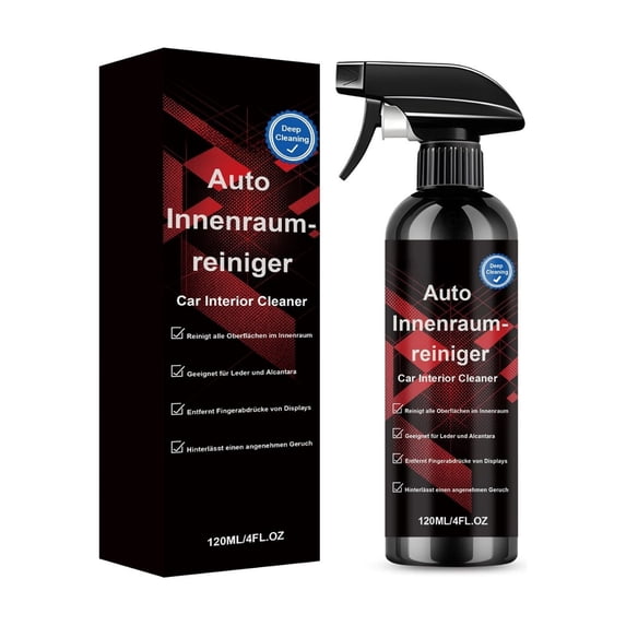 HOARBOEG Car Interior Cleaner Spray 120ml, Foam All Purpose Auto Upholstery Cleaner, Dashboard Seat Leather Stain Remover, Odor Eliminator for Car Interior Detailing